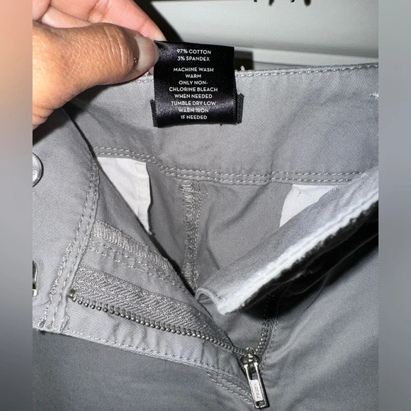 Ann Taylor LOFT Curvy Chino Wide leg Pants Grey cotton/ spandex  size 10 - Picture 5 of 12